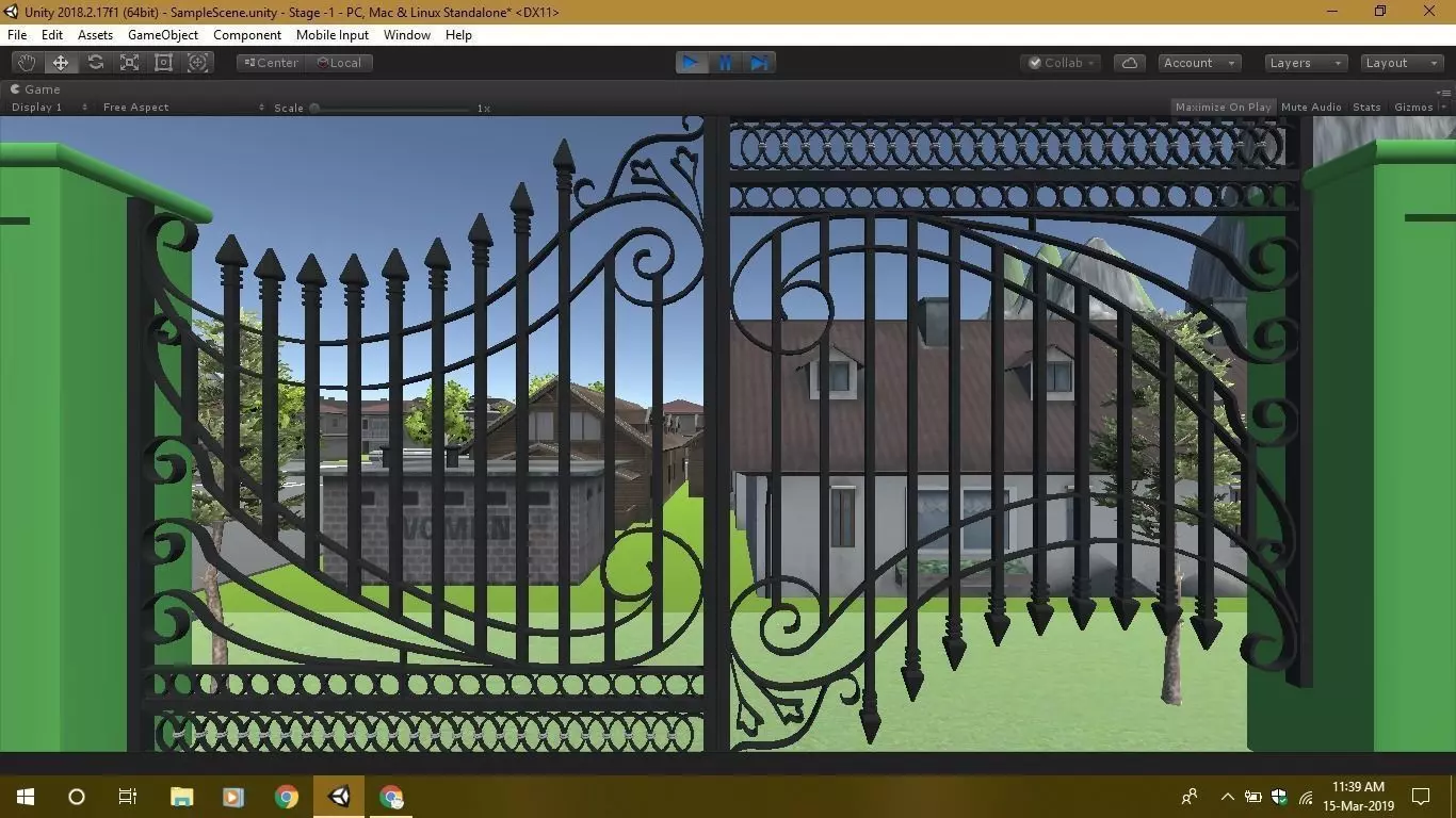 Game Ready environment gate in software Low-poly 3D model_0