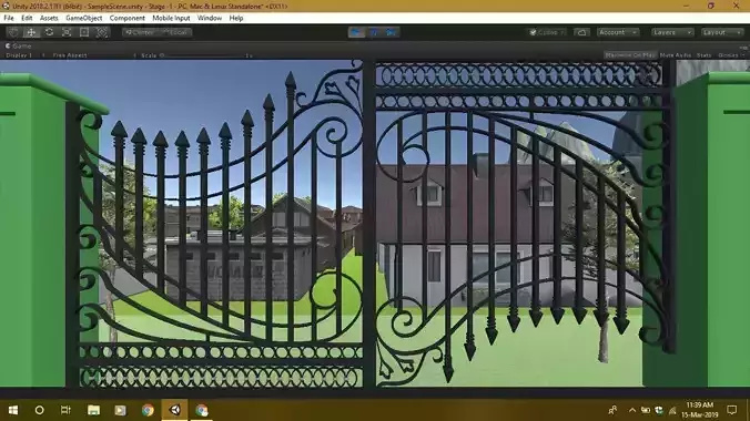 Game Ready environment gate in software Low-poly 3D model