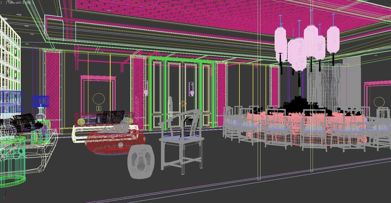 Chinese restaurant 3D model_2