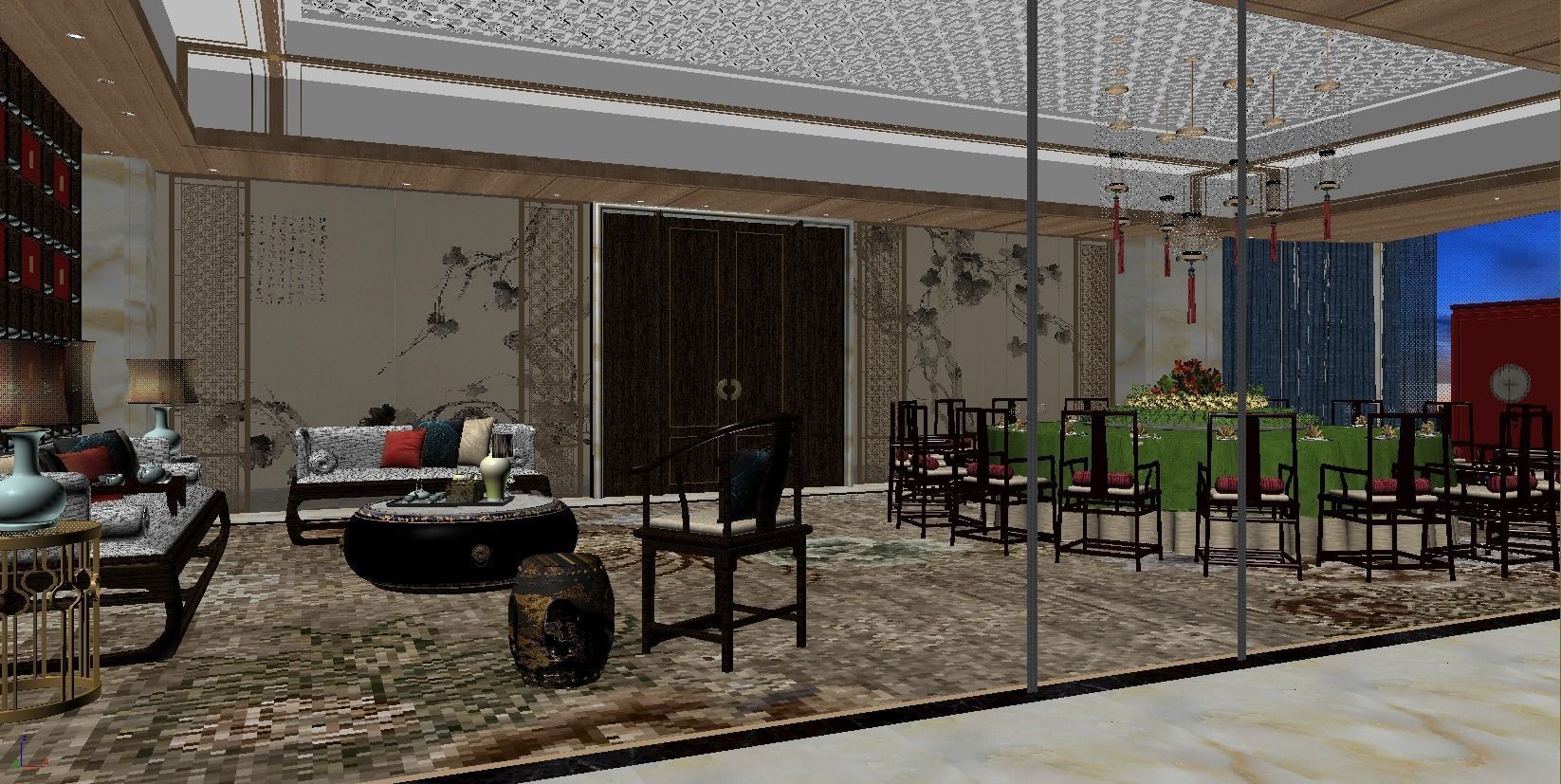 Chinese restaurant 3D model_1