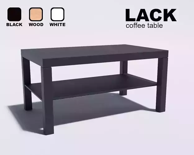 lack coffee table Low-poly 3D model