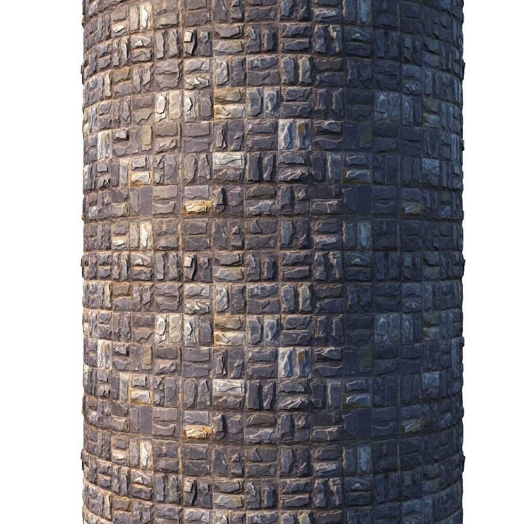 Natural facing stone 3D model_3