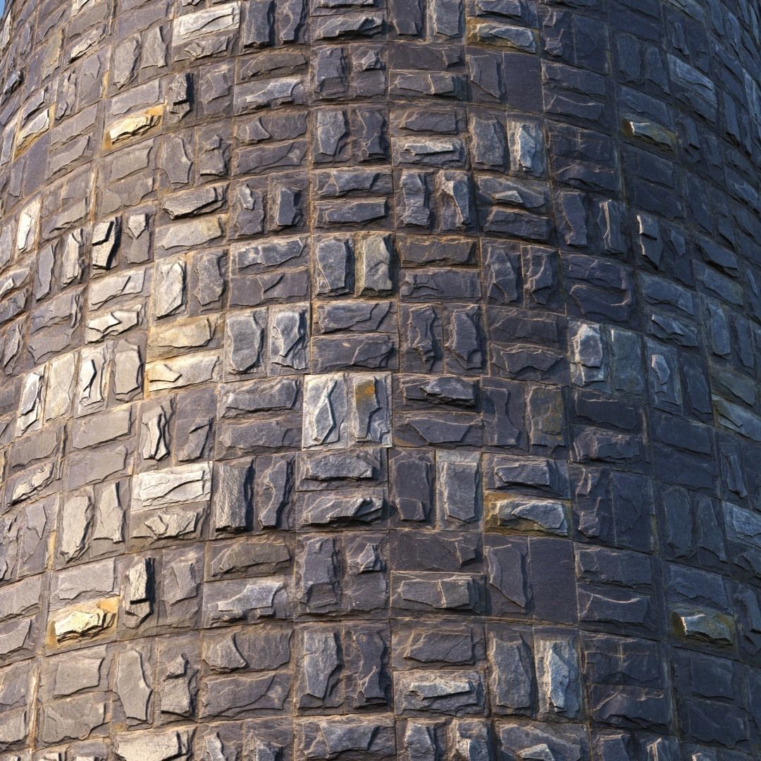 Natural facing stone 3D model_1