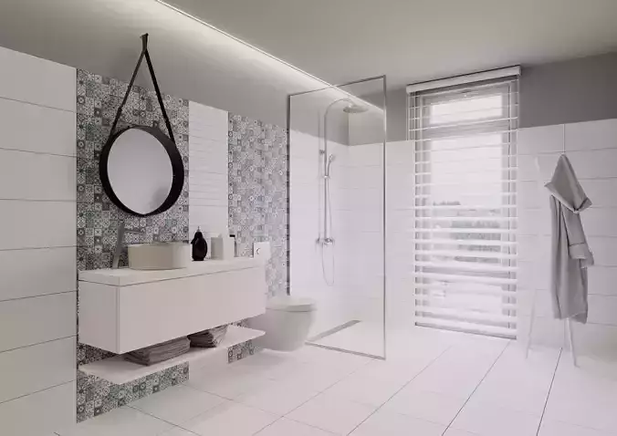 Perfect Pearl Bathroom Scene for Cinema 4D and Corona Renderer 3D model