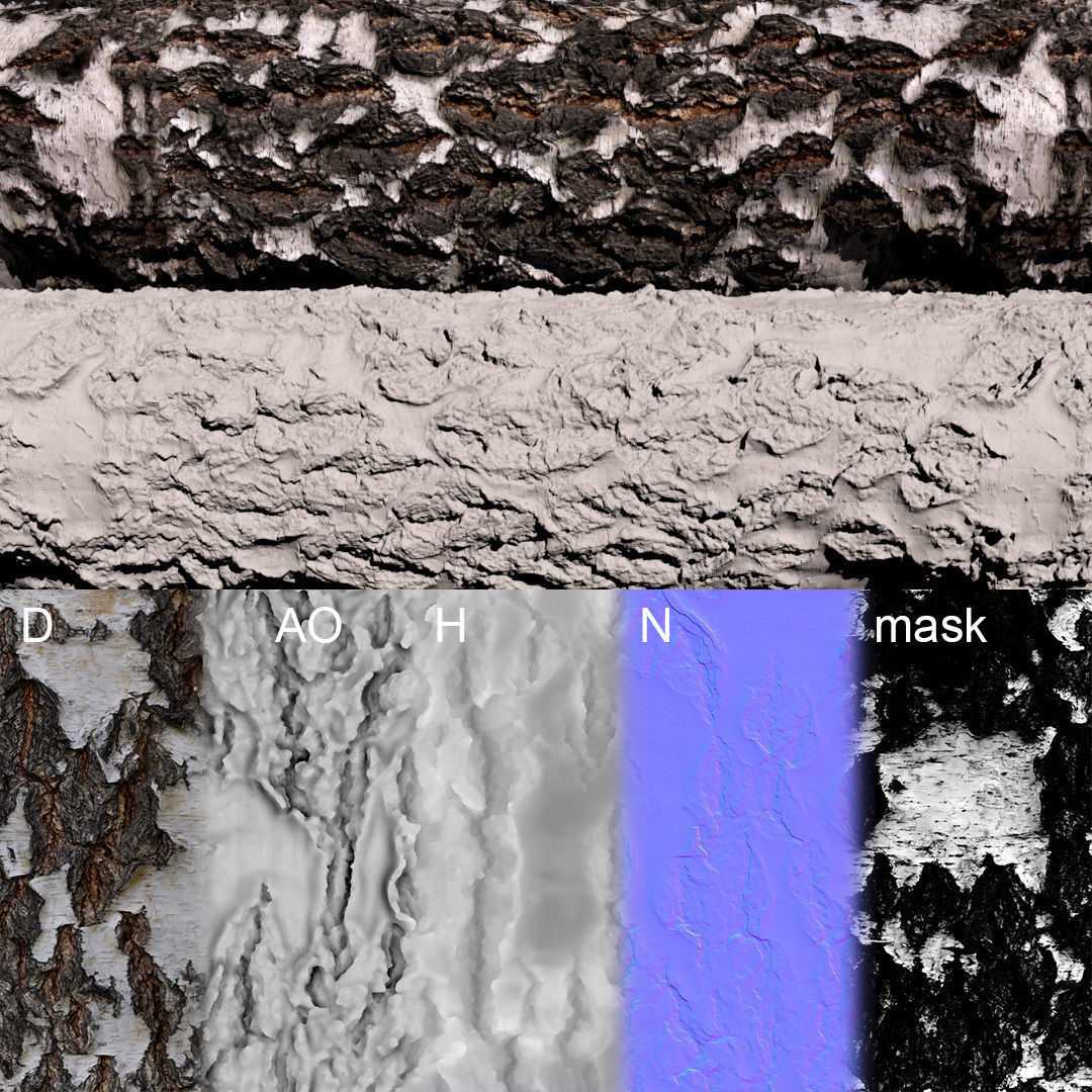 Birch Bark Material Texture_5