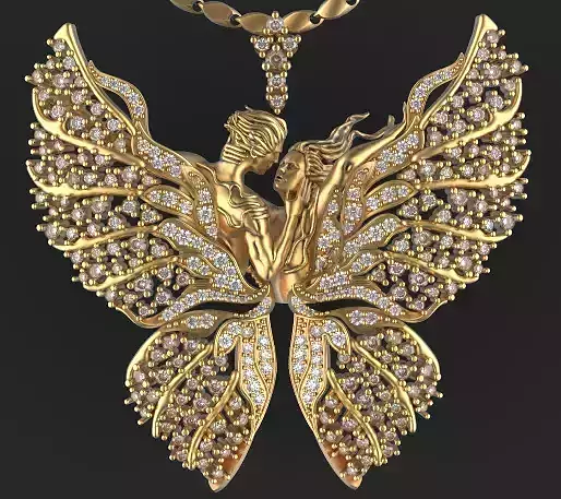 Butterfly  lover Silver Gold  Print