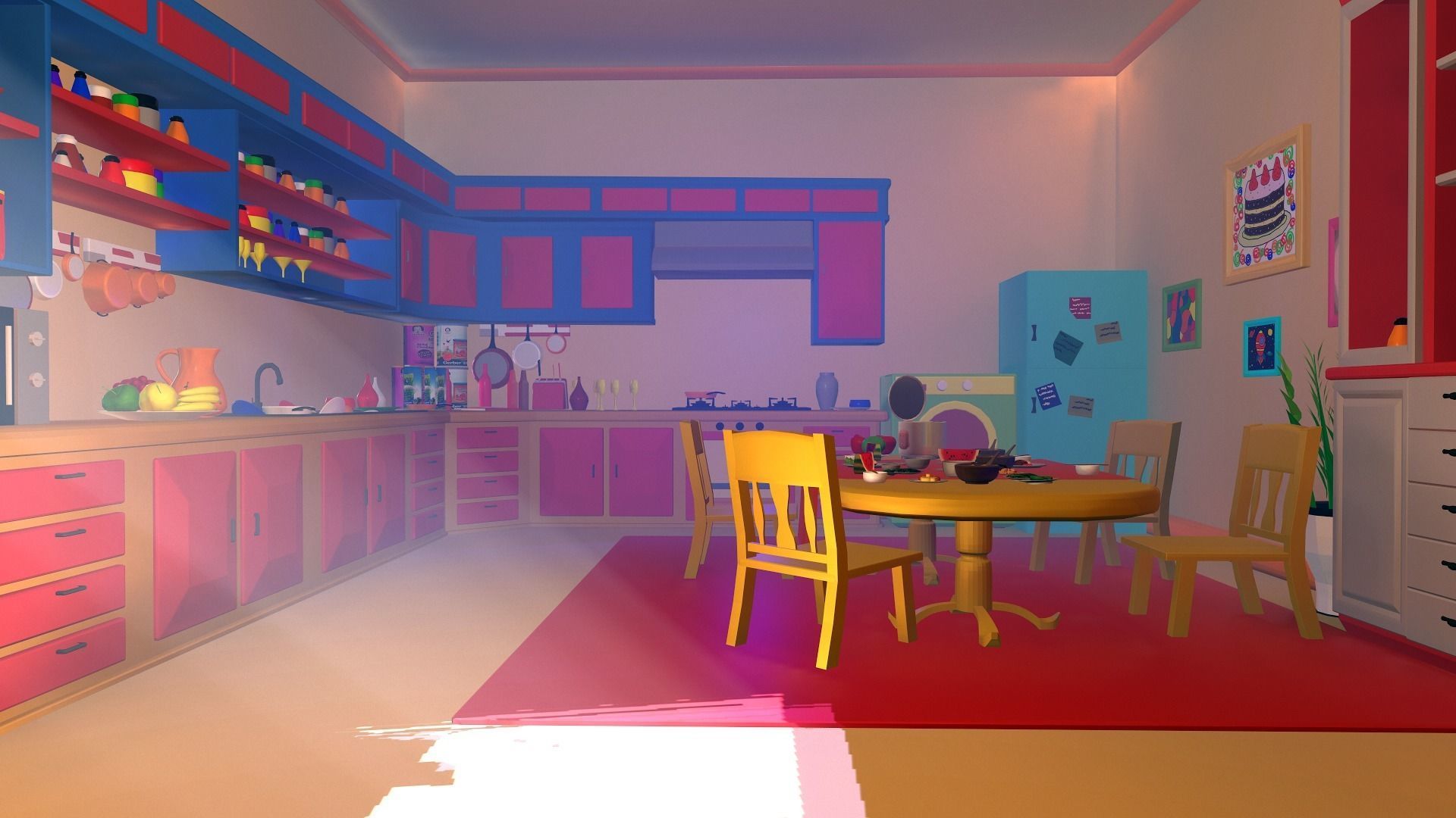 Asset - Cartoons - Kitchen  - 3D model Low-poly 3D model_5