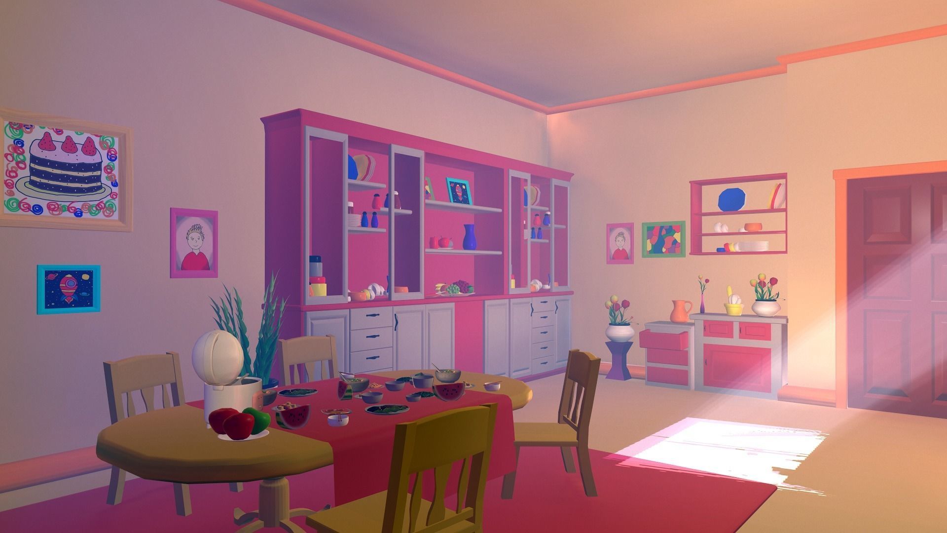 Asset - Cartoons - Kitchen  - 3D model Low-poly 3D model_3