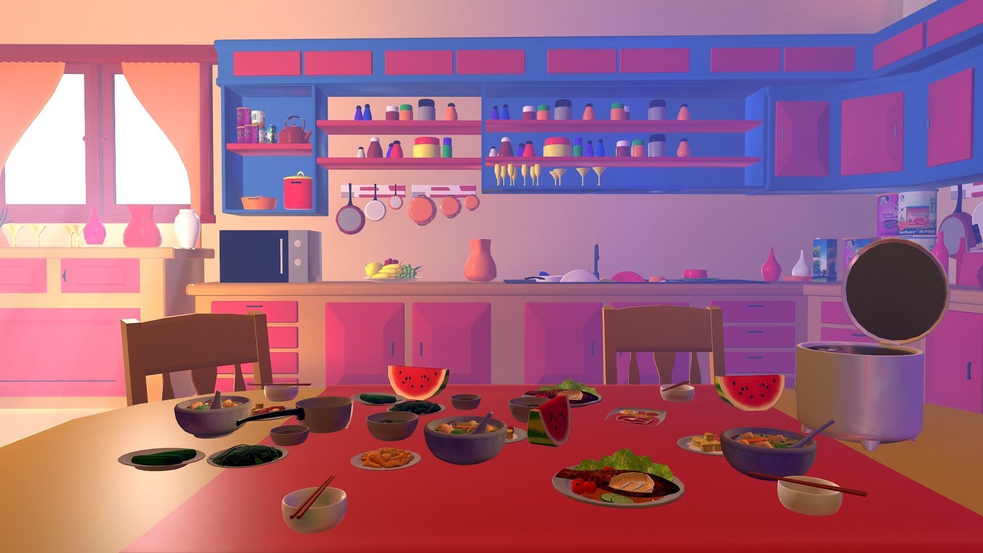 Asset - Cartoons - Kitchen  - 3D model Low-poly 3D model_7