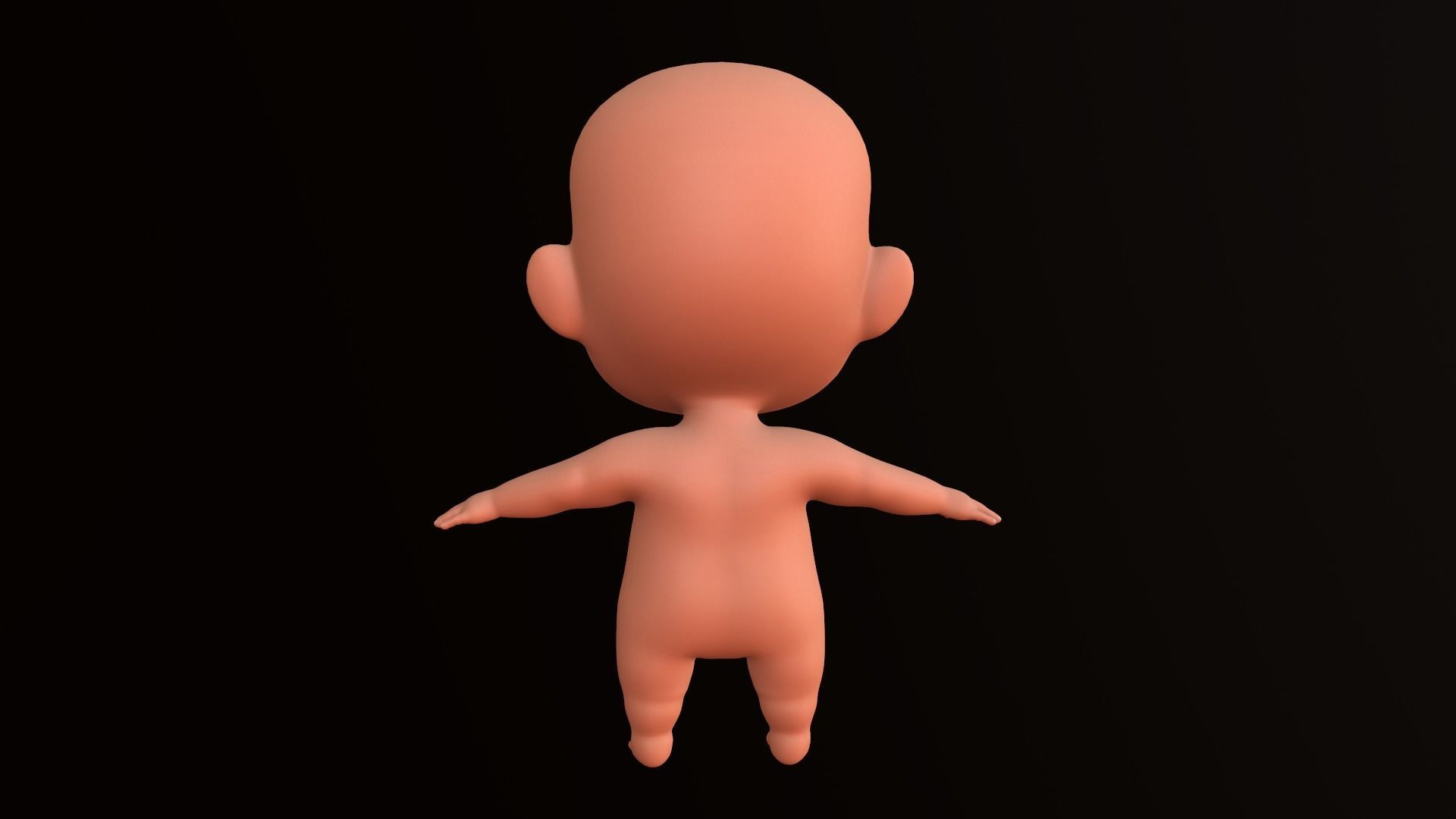 Asset - Cartoons - Base - Baby - Boy - Rig Low-poly 3D model_3