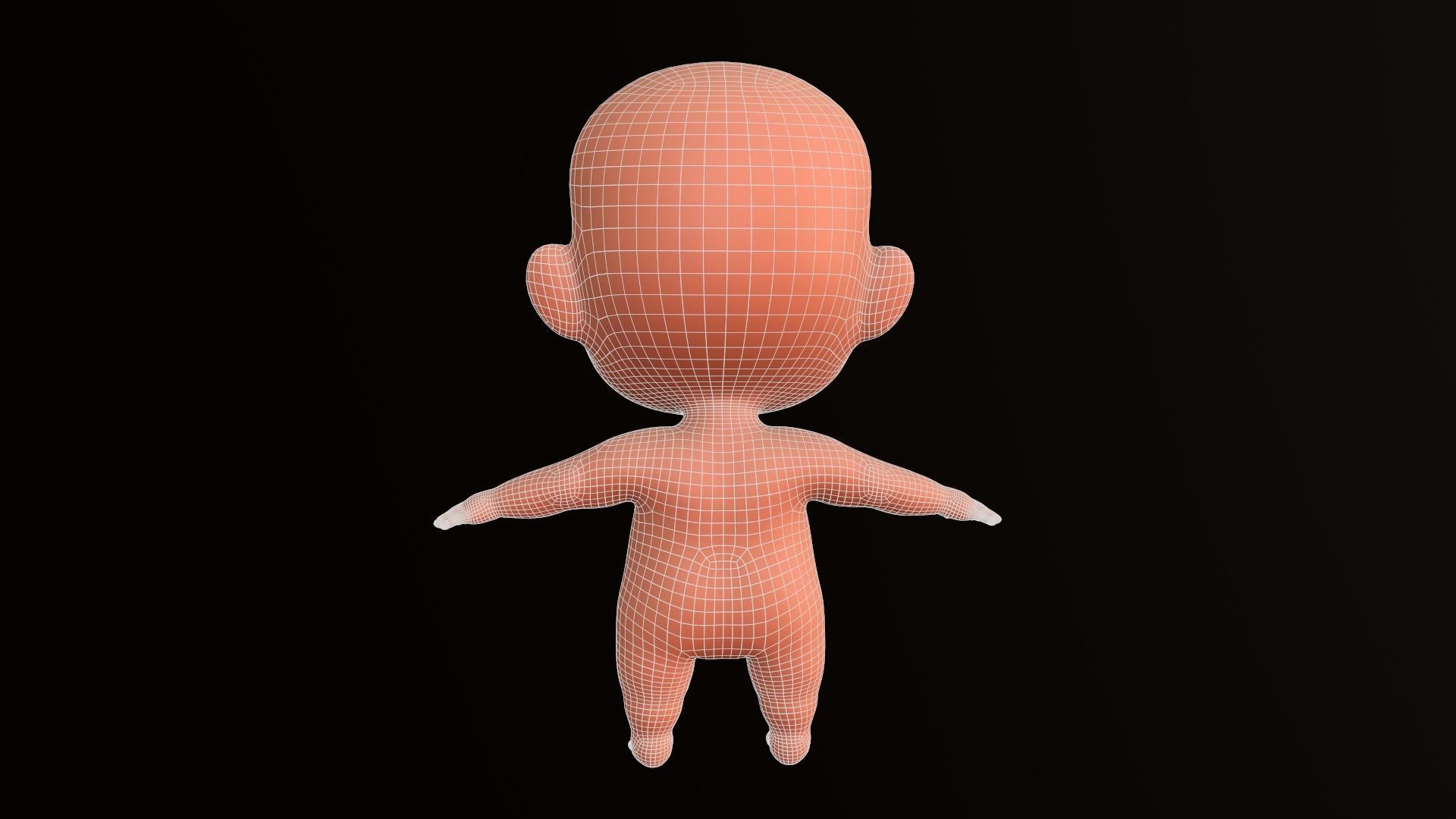 Asset - Cartoons - Base - Baby - Boy - Rig Low-poly 3D model_8