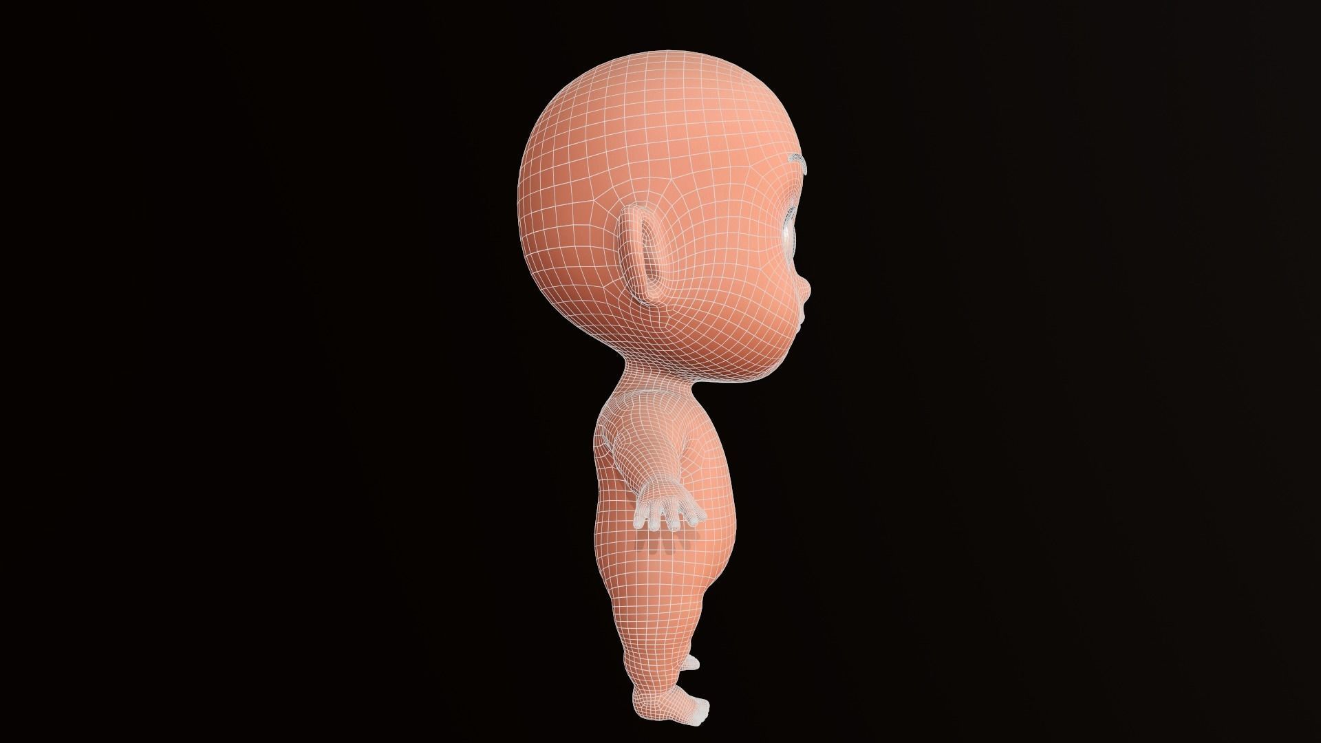 Asset - Cartoons - Base - Baby - Boy - Rig Low-poly 3D model_9
