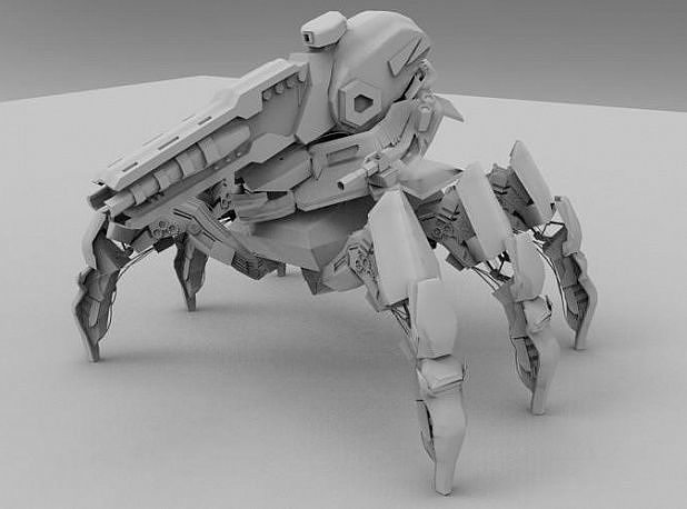 RoboSpider spider weapon Low-poly 3D model