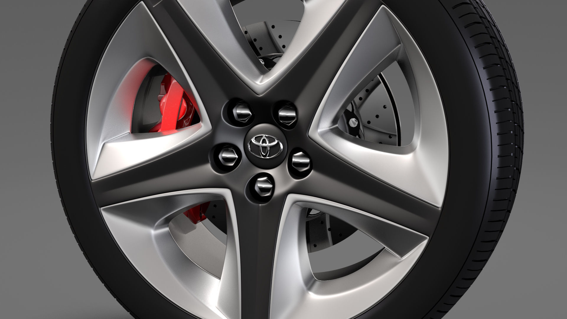 Toyota Prius 2017 wheel 3D model_5