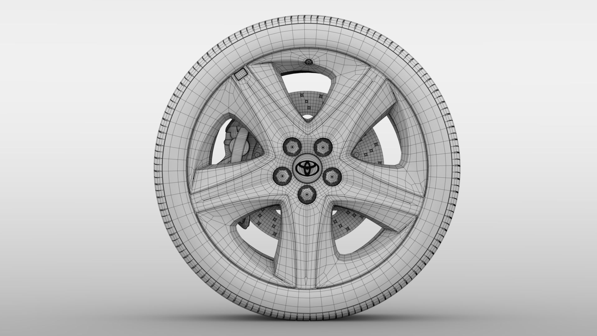 Toyota Prius 2017 wheel 3D model_9