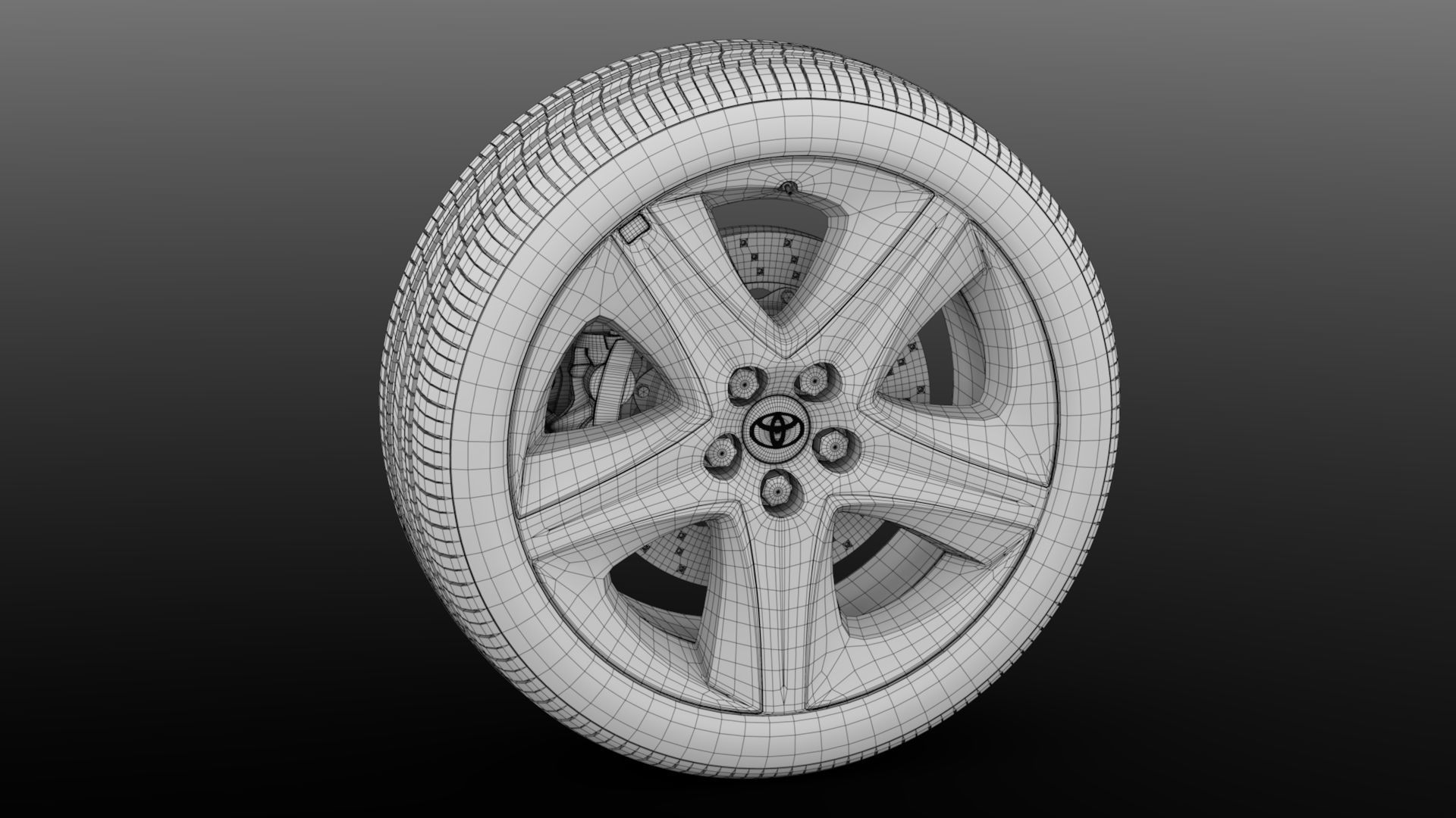 Toyota Prius 2017 wheel 3D model_7