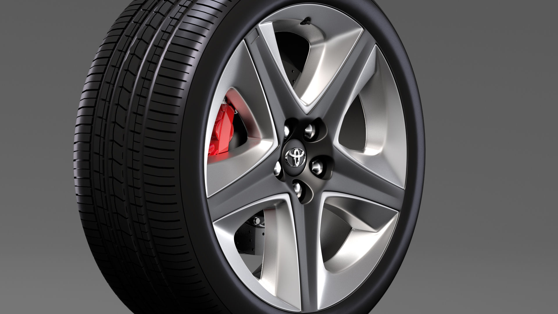 Toyota Prius 2017 wheel 3D model_3