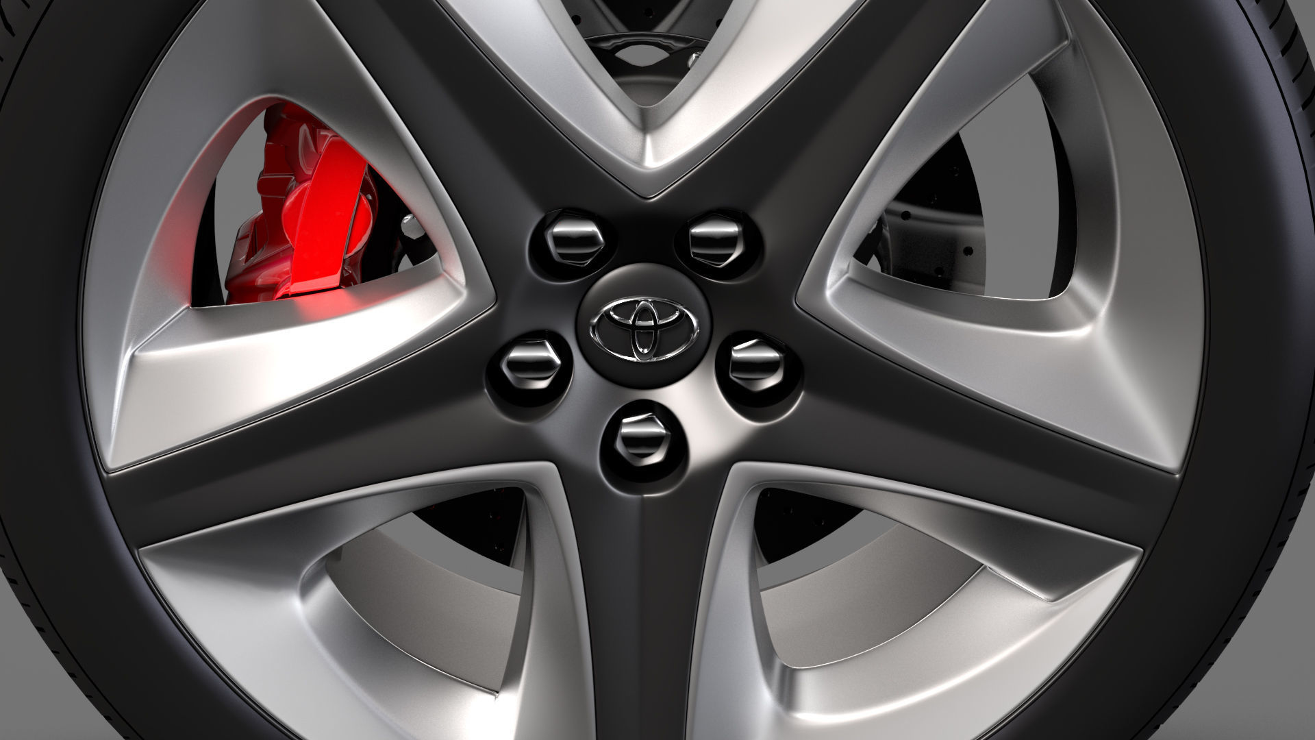 Toyota Prius 2017 wheel 3D model_6