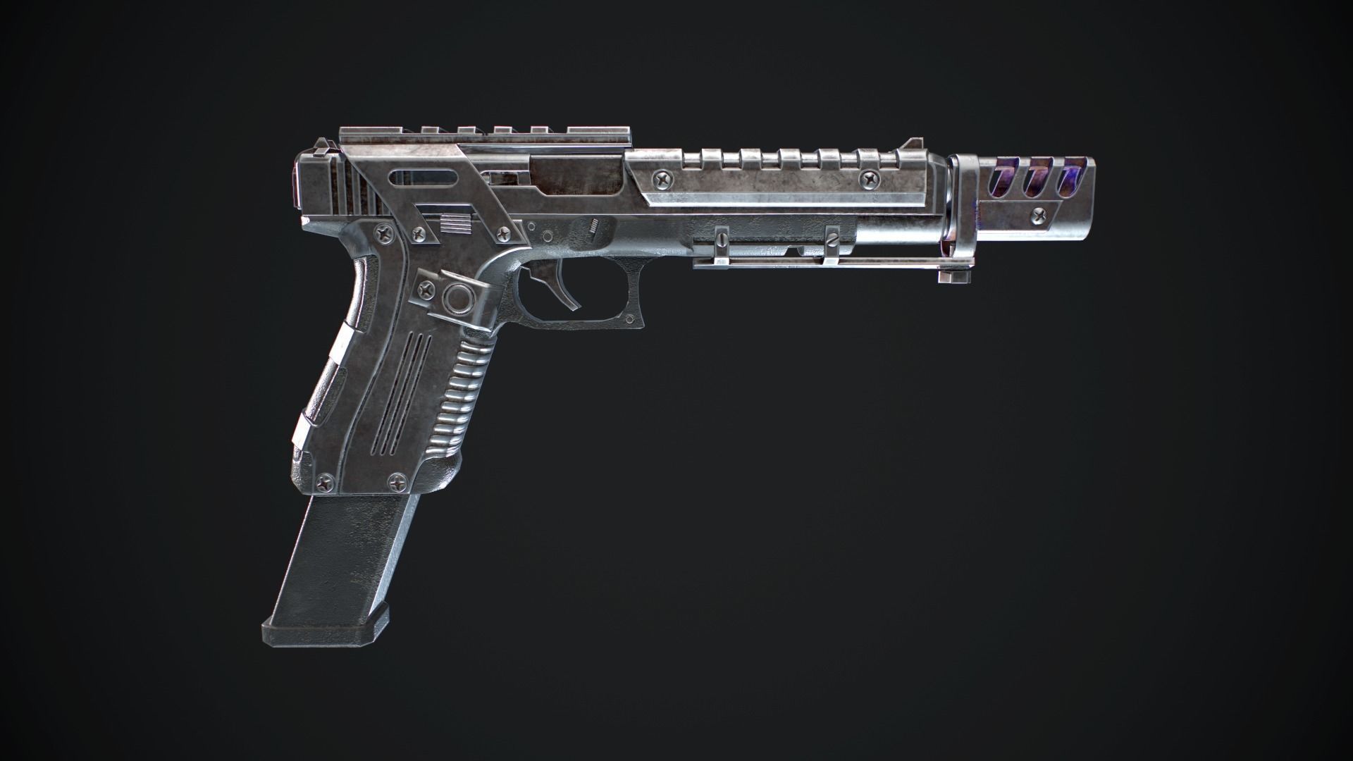 Glock gun Low-poly 3D model_3