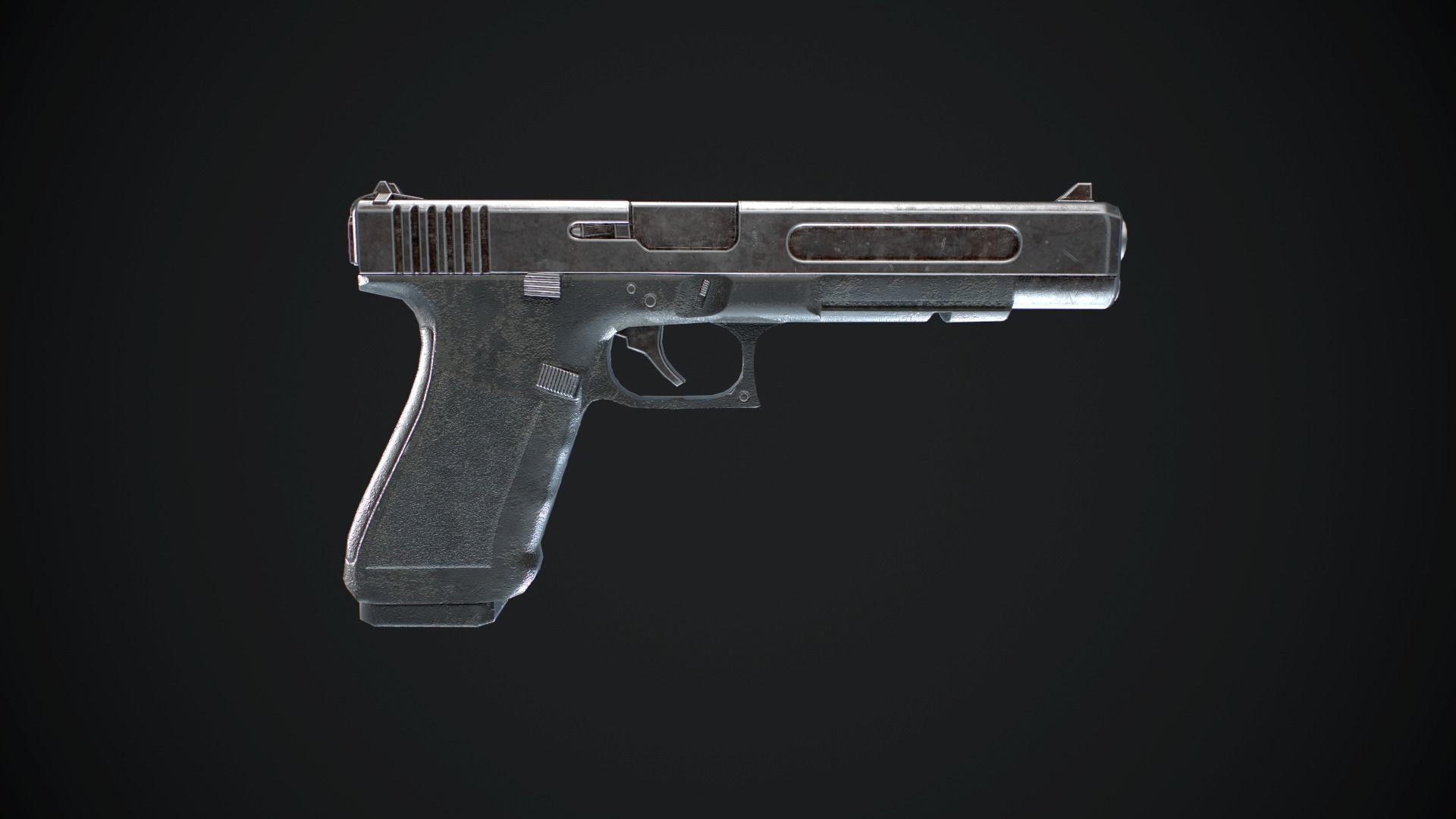 Glock gun Low-poly 3D model_4