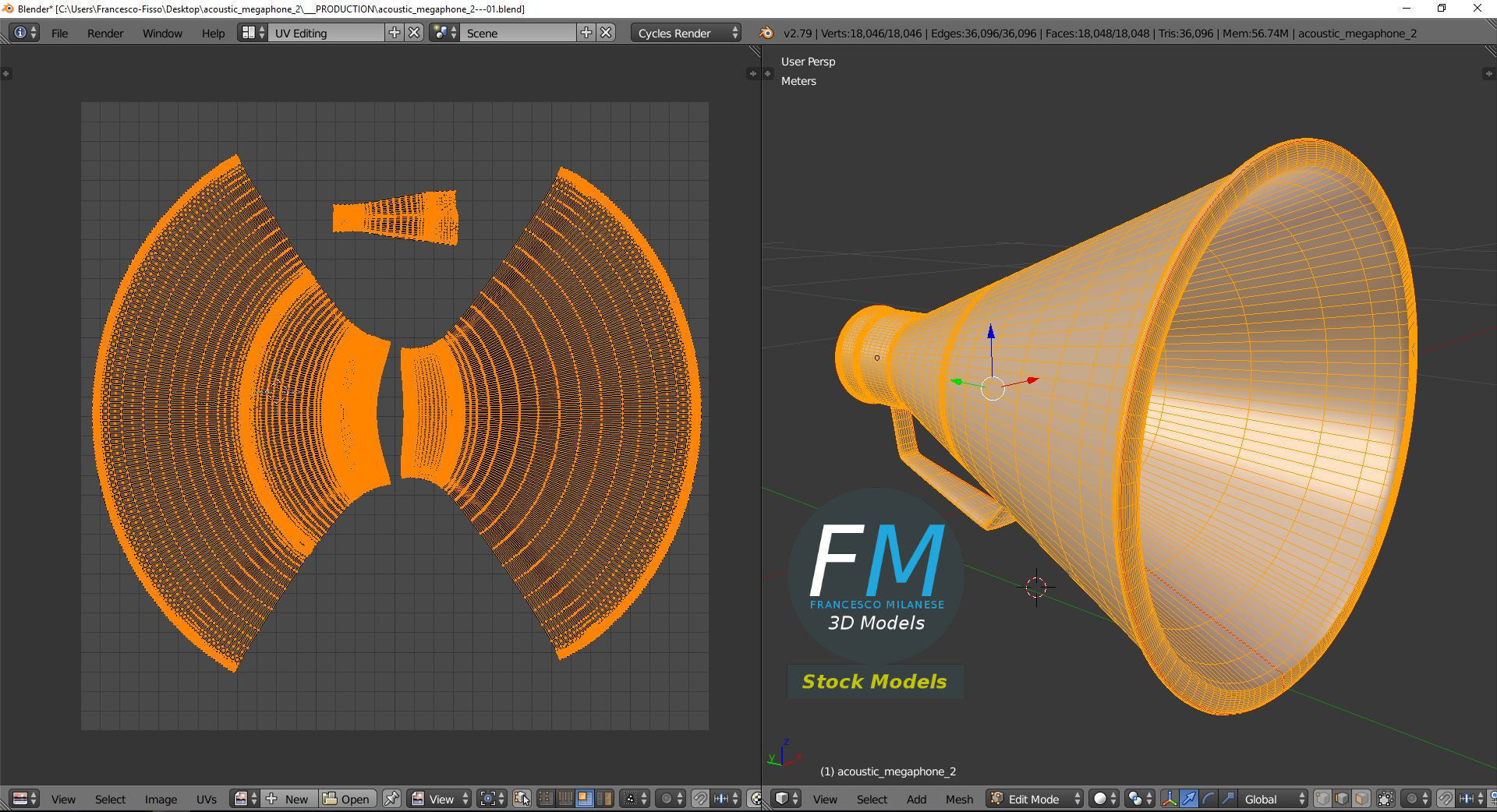 Acoustic megaphone 2 3D model_10