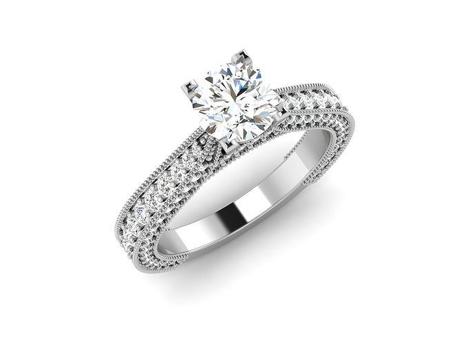 Solitaire ring 3dm stl render detail 3D print model 3D print model