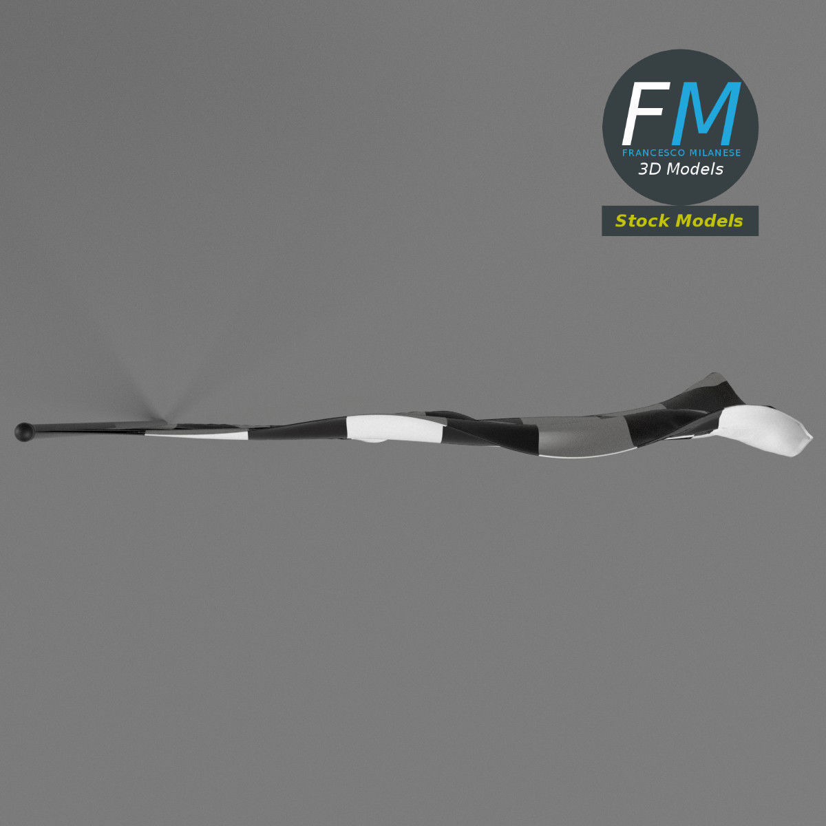 Checkered racing flag 3D model_6