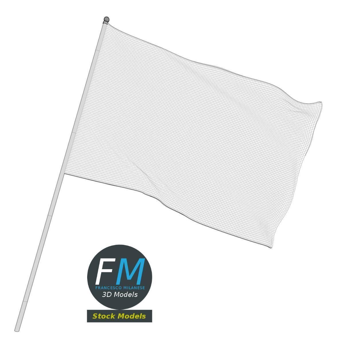 Checkered racing flag 3D model_7
