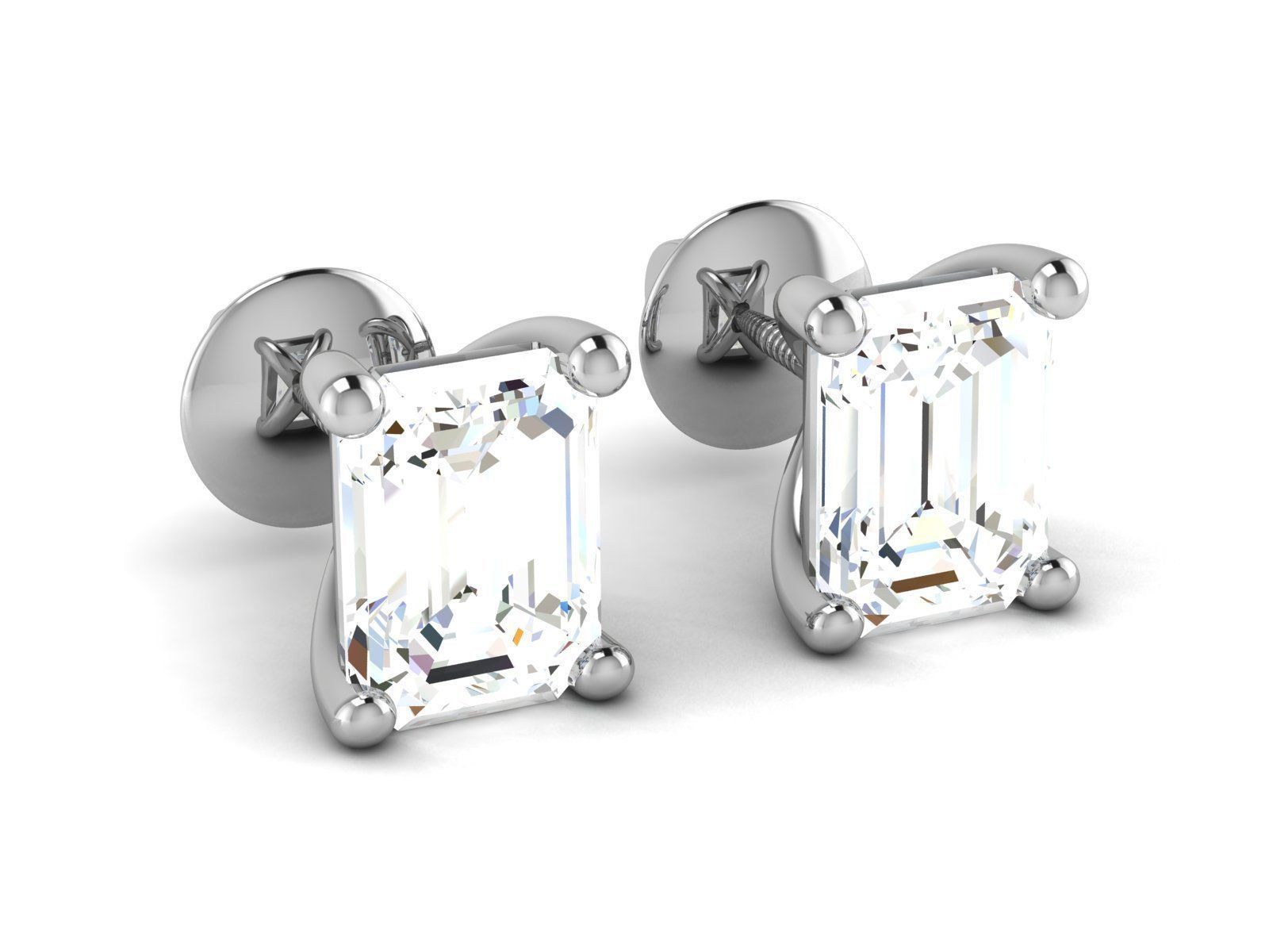 Solitaire earrings 3dm stl render detail 3D print model