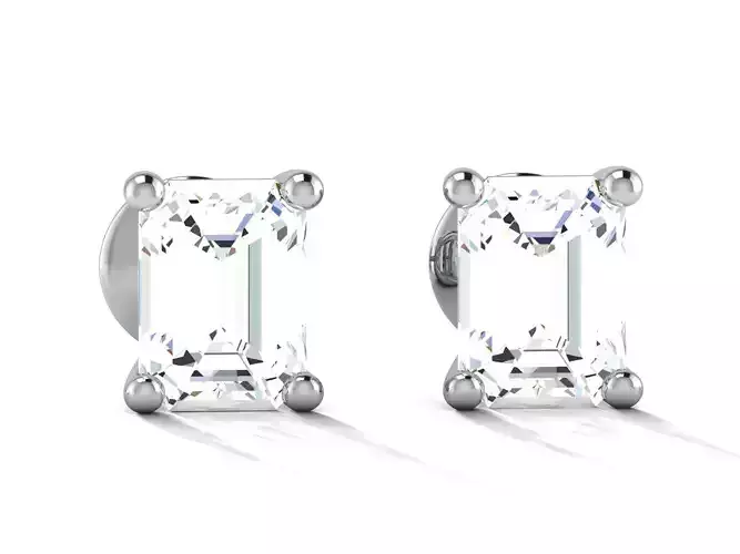 Solitaire earrings 3dm stl render detail 3D print model 3D print model