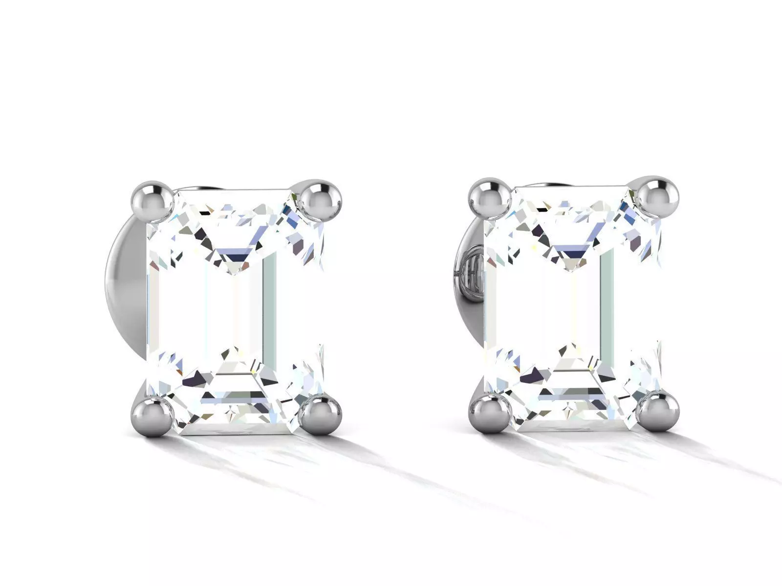 Solitaire earrings 3dm stl render detail 3D print model 3D print model_0