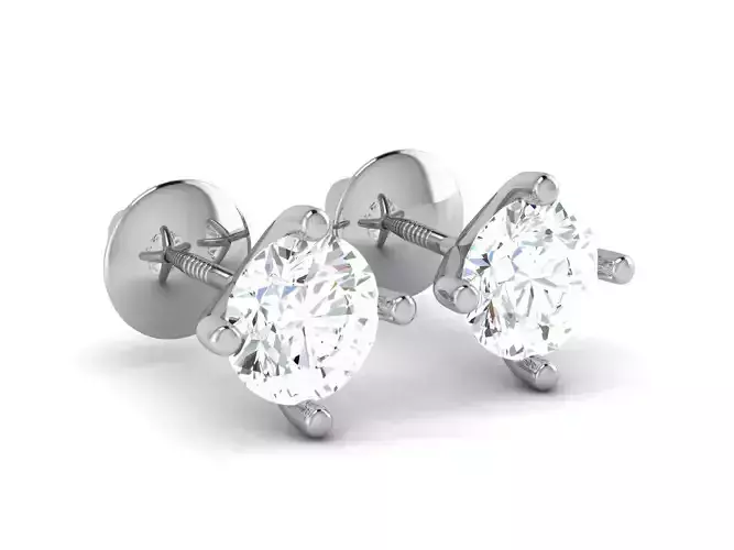 Solitaire earrings 3dm stl render detail 3D print model 3D print model