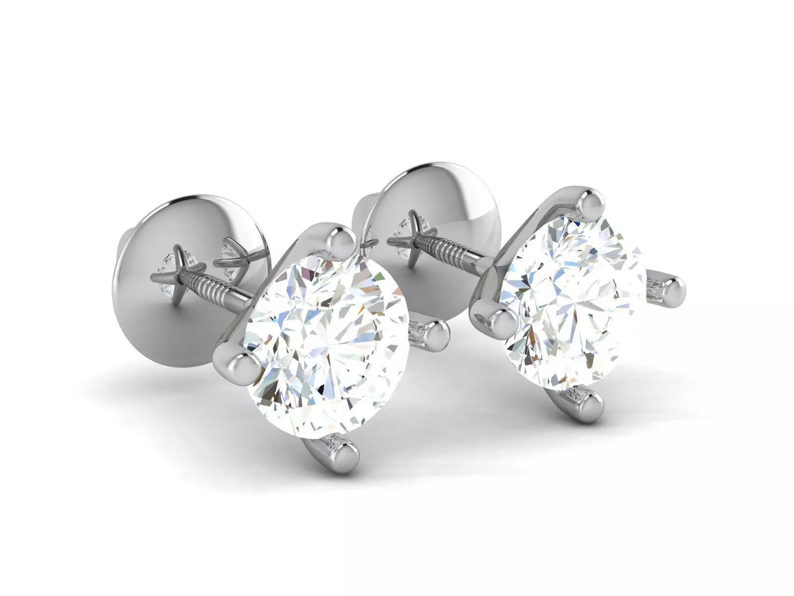 Solitaire earrings 3dm stl render detail 3D print model 3D print model_0