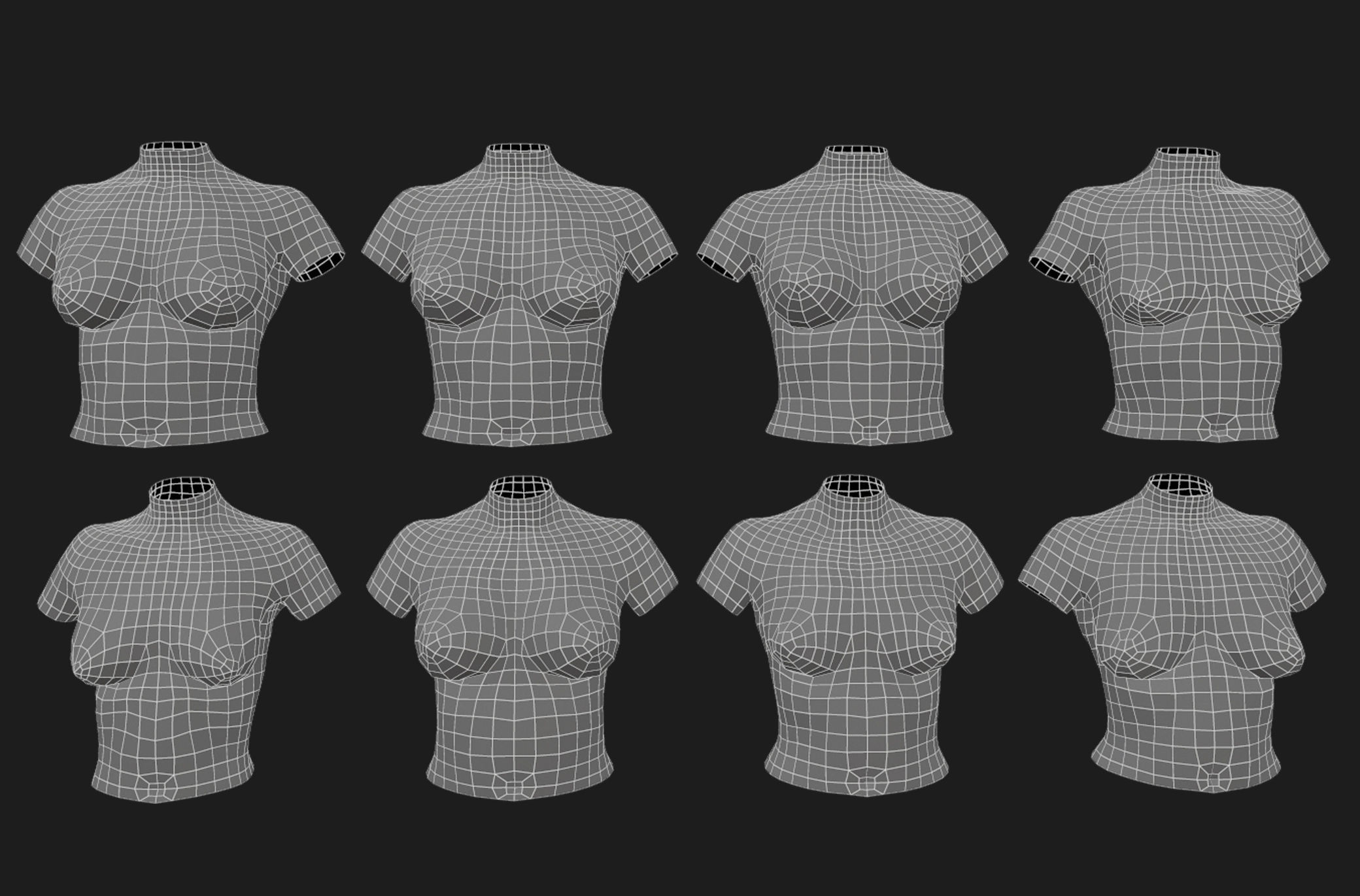 Female breast set01 3D model_10