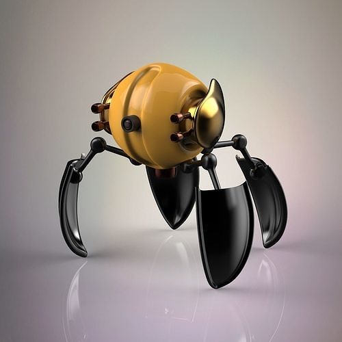 Quantum Robot Low-poly 3D model