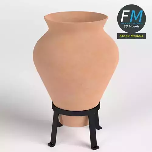 Jar vase on a holder 3D model