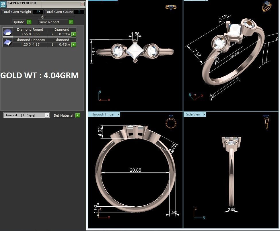 Solitaire ring 3dm stl render detail 3D print model 3D print model_1