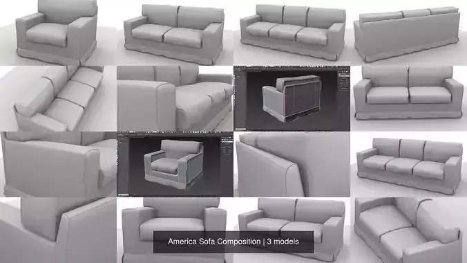 America Sofa Composition Scanline
