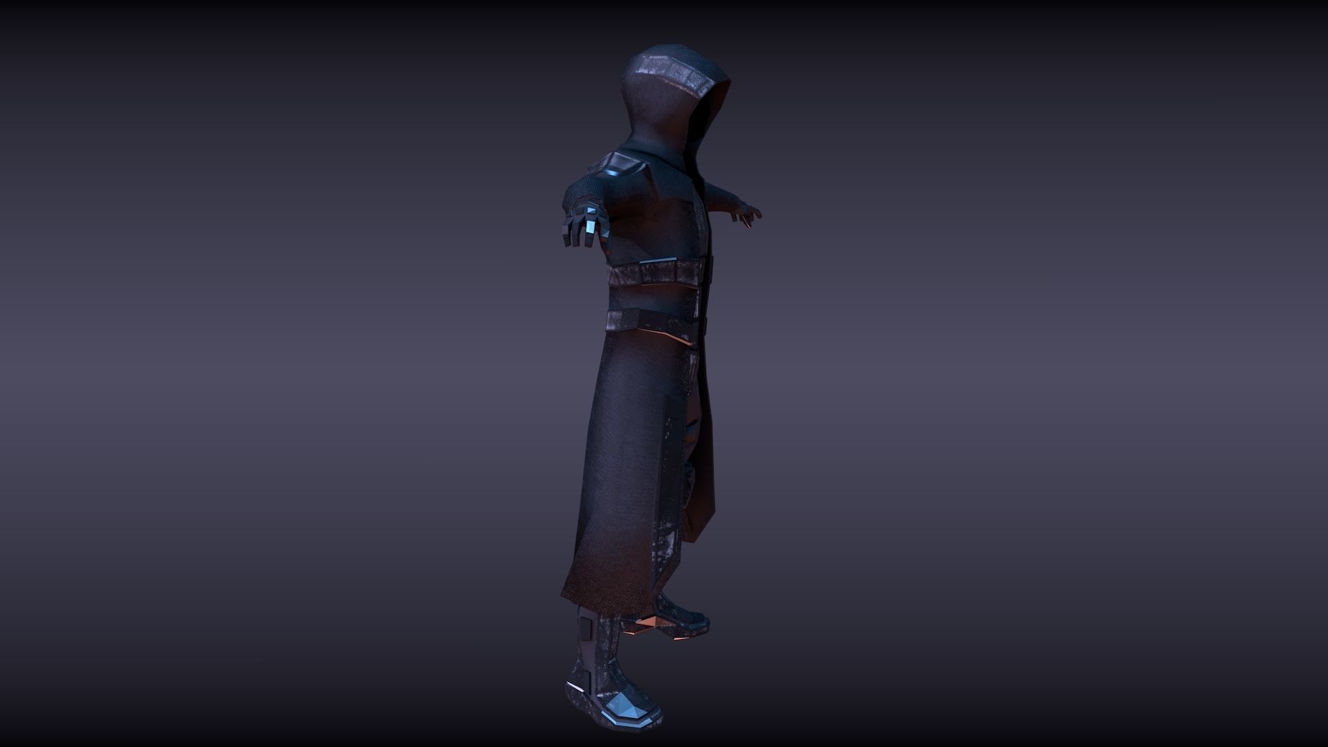 sci fi character Low-poly 3D model_4