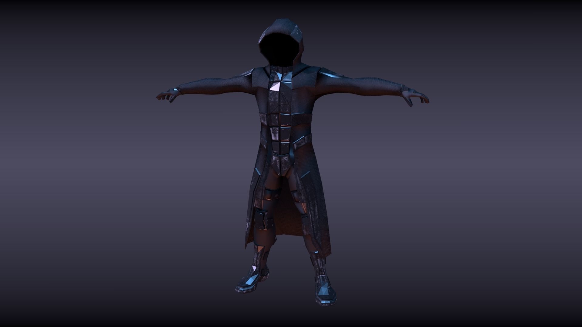 sci fi character Low-poly 3D model_1