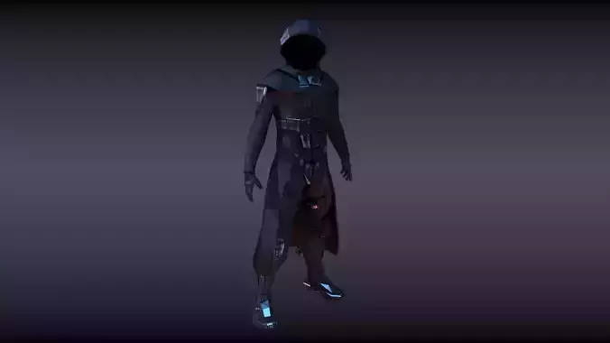 sci fi character Low-poly 3D model