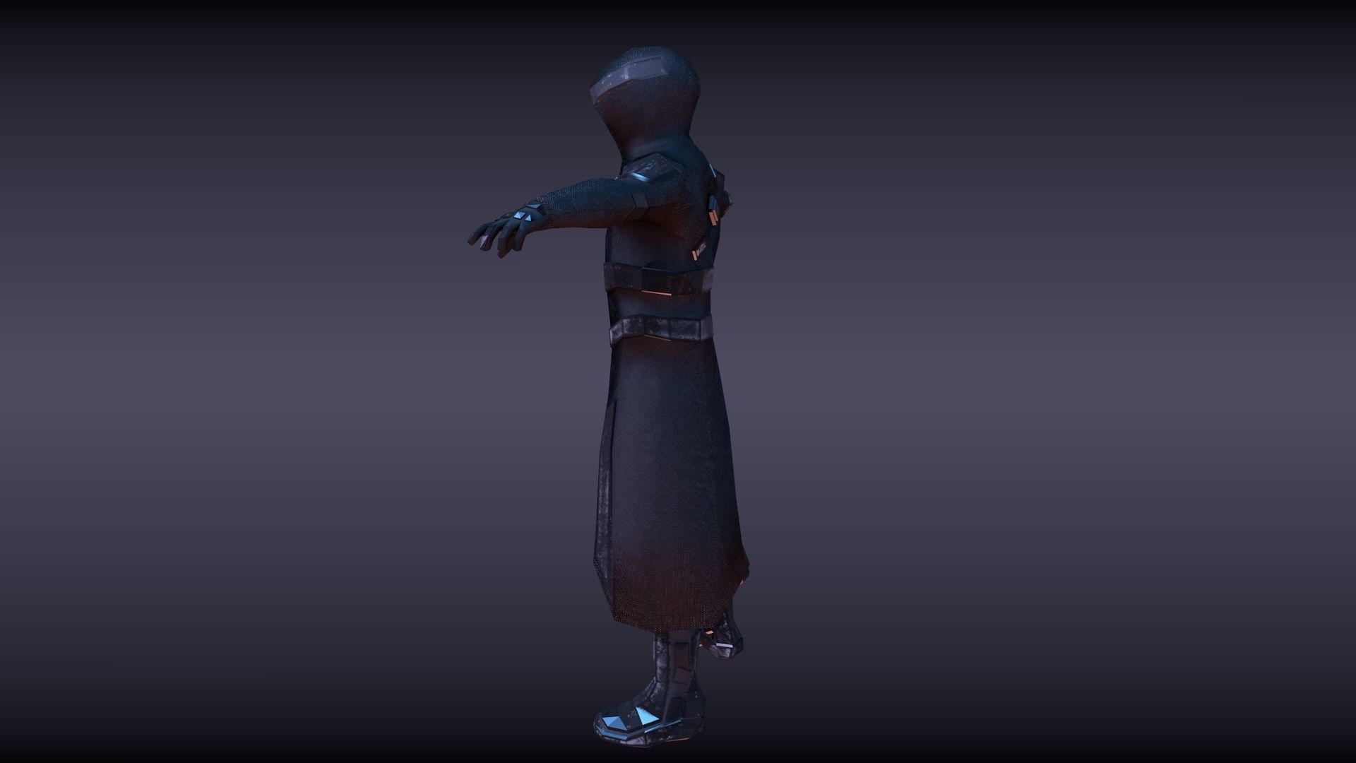 sci fi character Low-poly 3D model_2