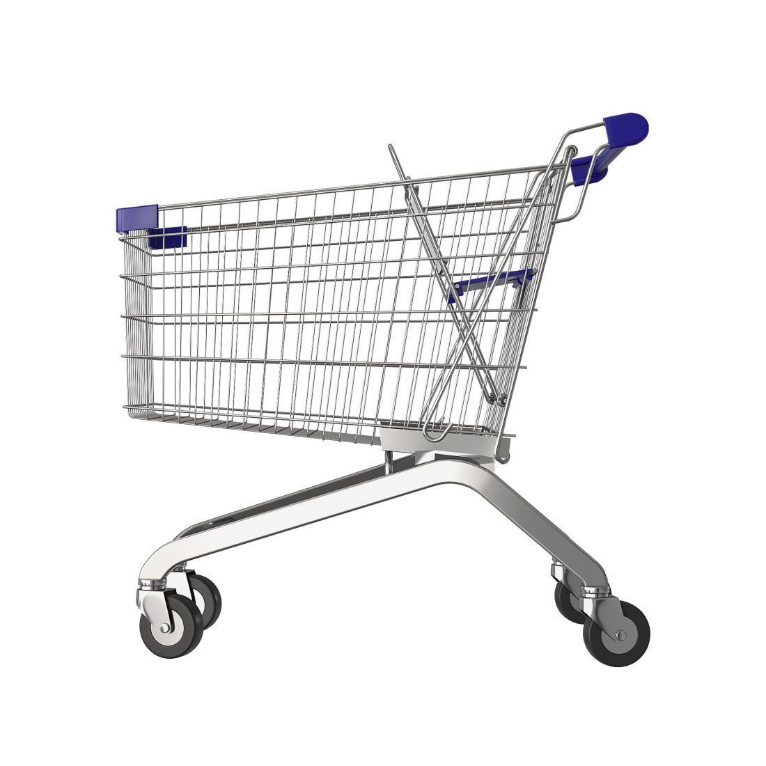 Red shopping cart 3D model_5