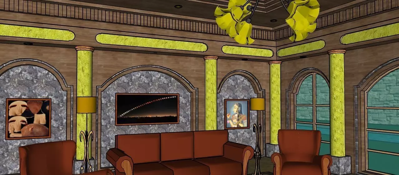 Classique Room Presideniel room  Low-poly 3D model_0