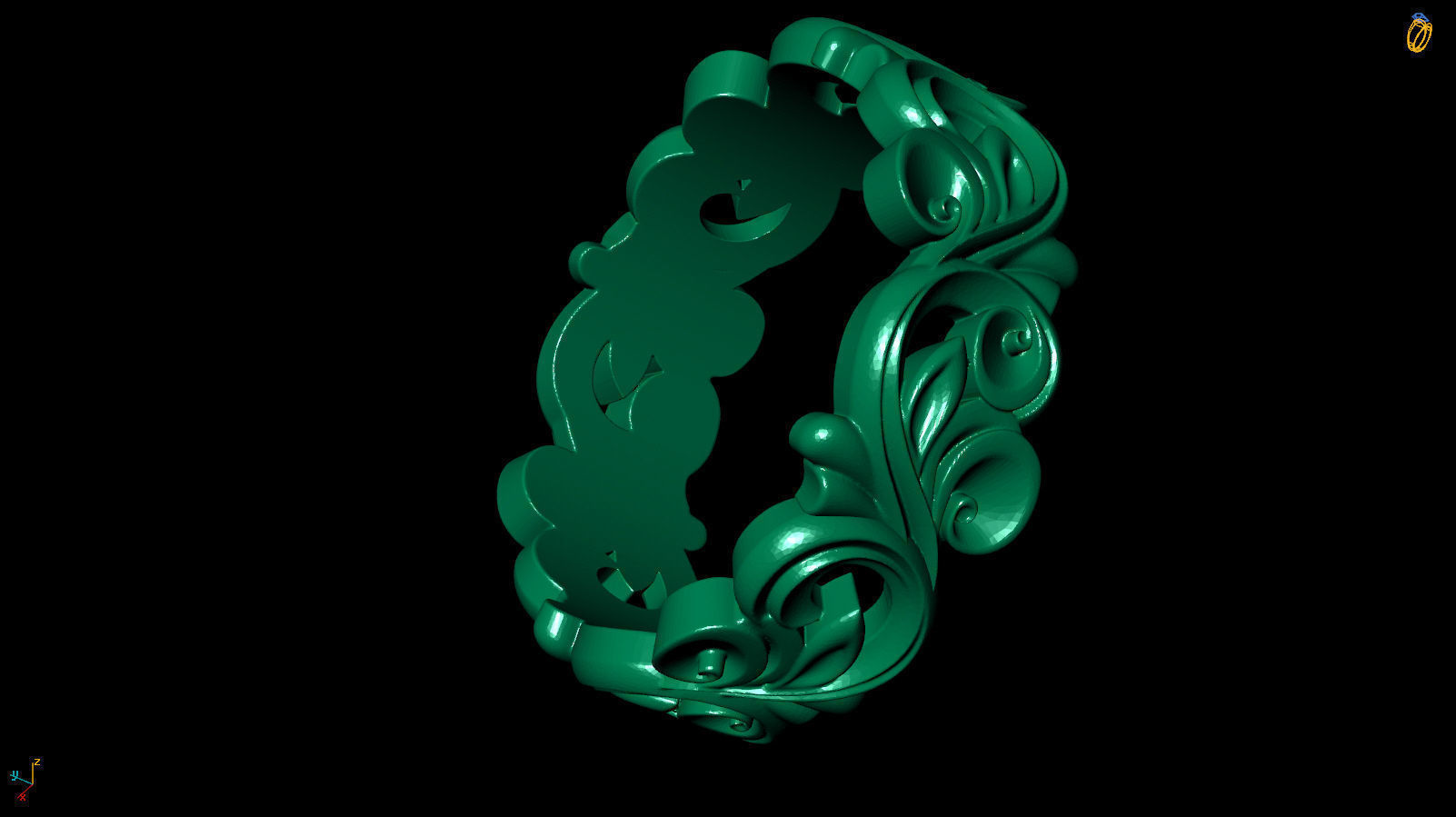 Ring Band R 0009 3D print model_10