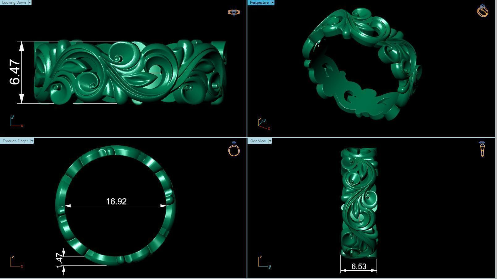 Ring Band R 0009 3D print model_5