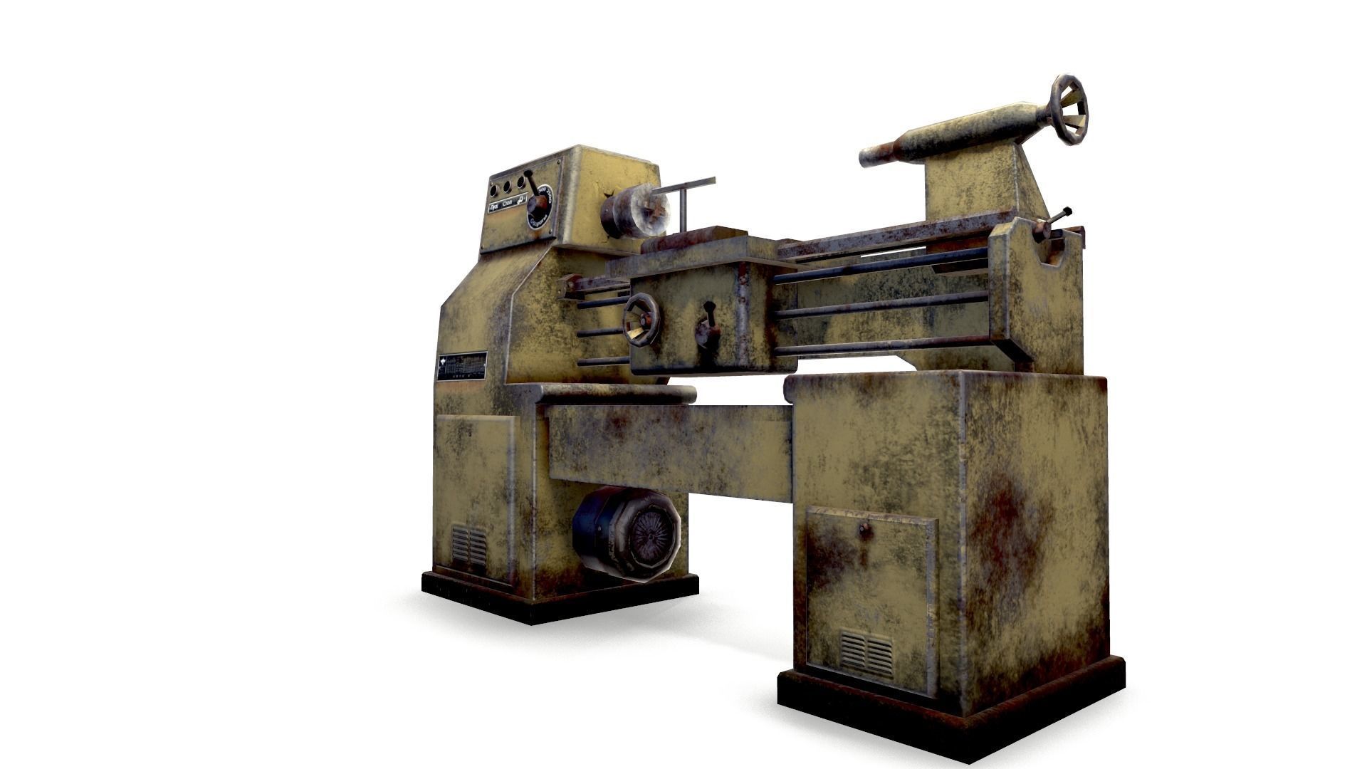 Lathe Low-poly 3D model_4