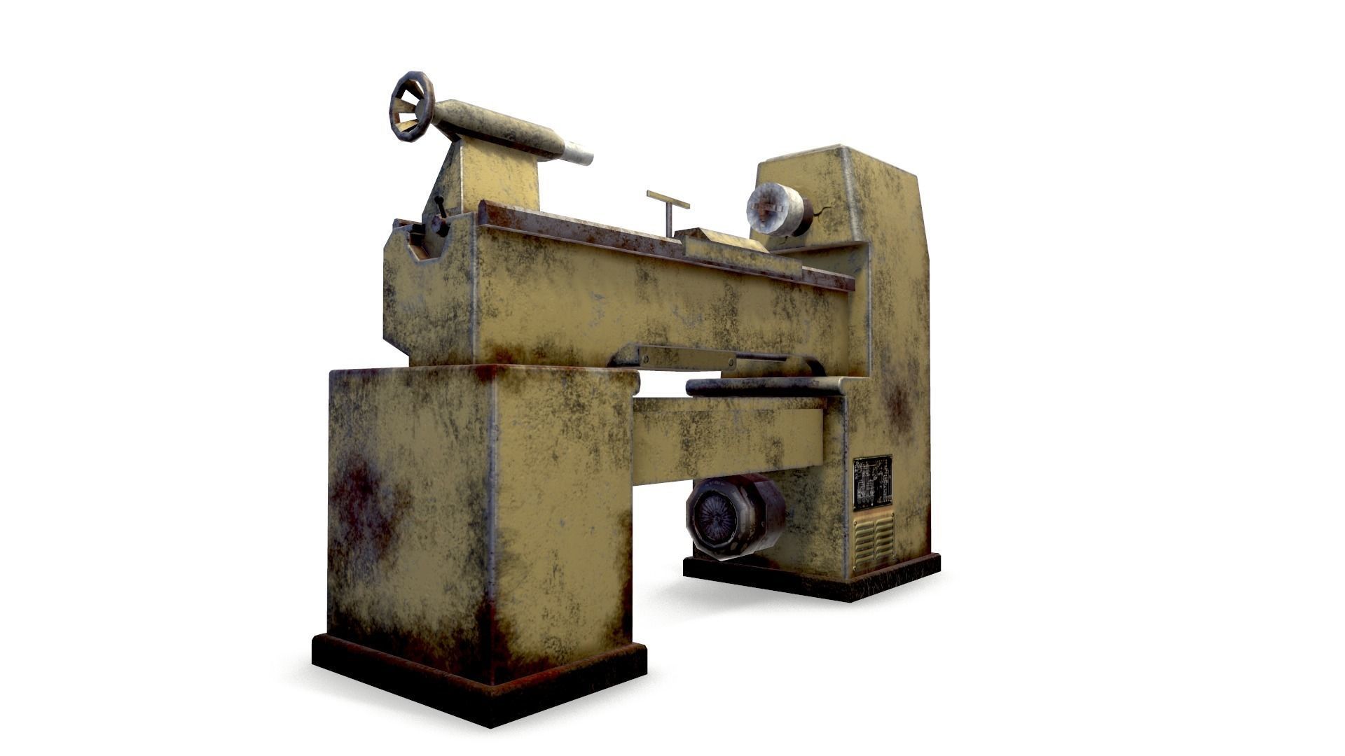Lathe Low-poly 3D model_6