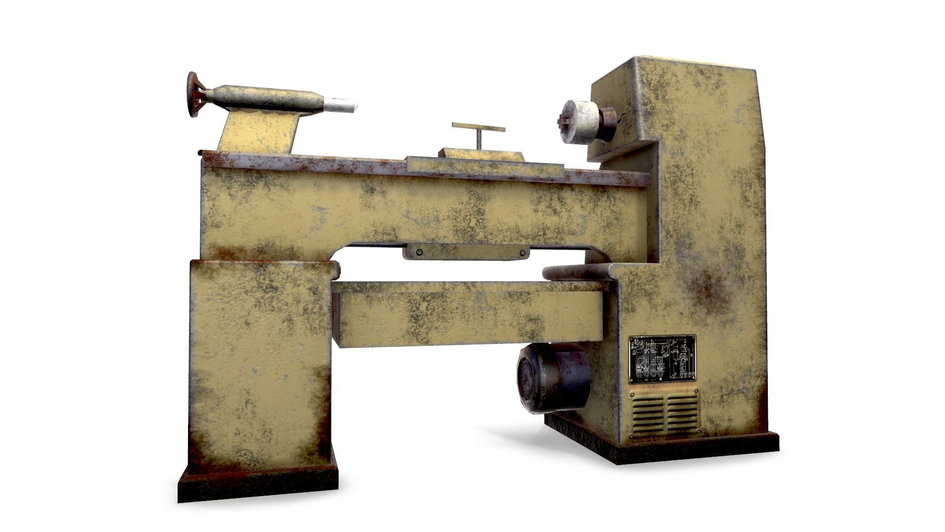 Lathe Low-poly 3D model_7