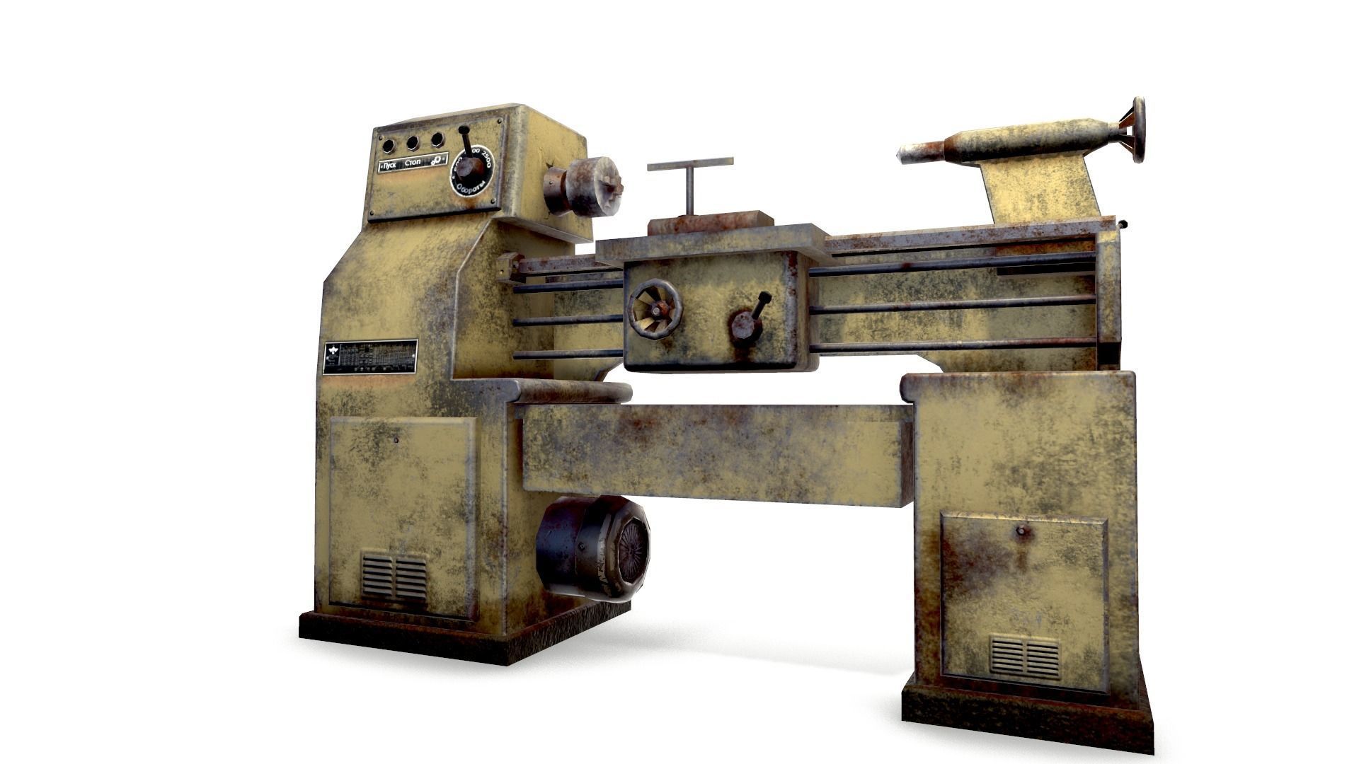 Lathe Low-poly 3D model_3